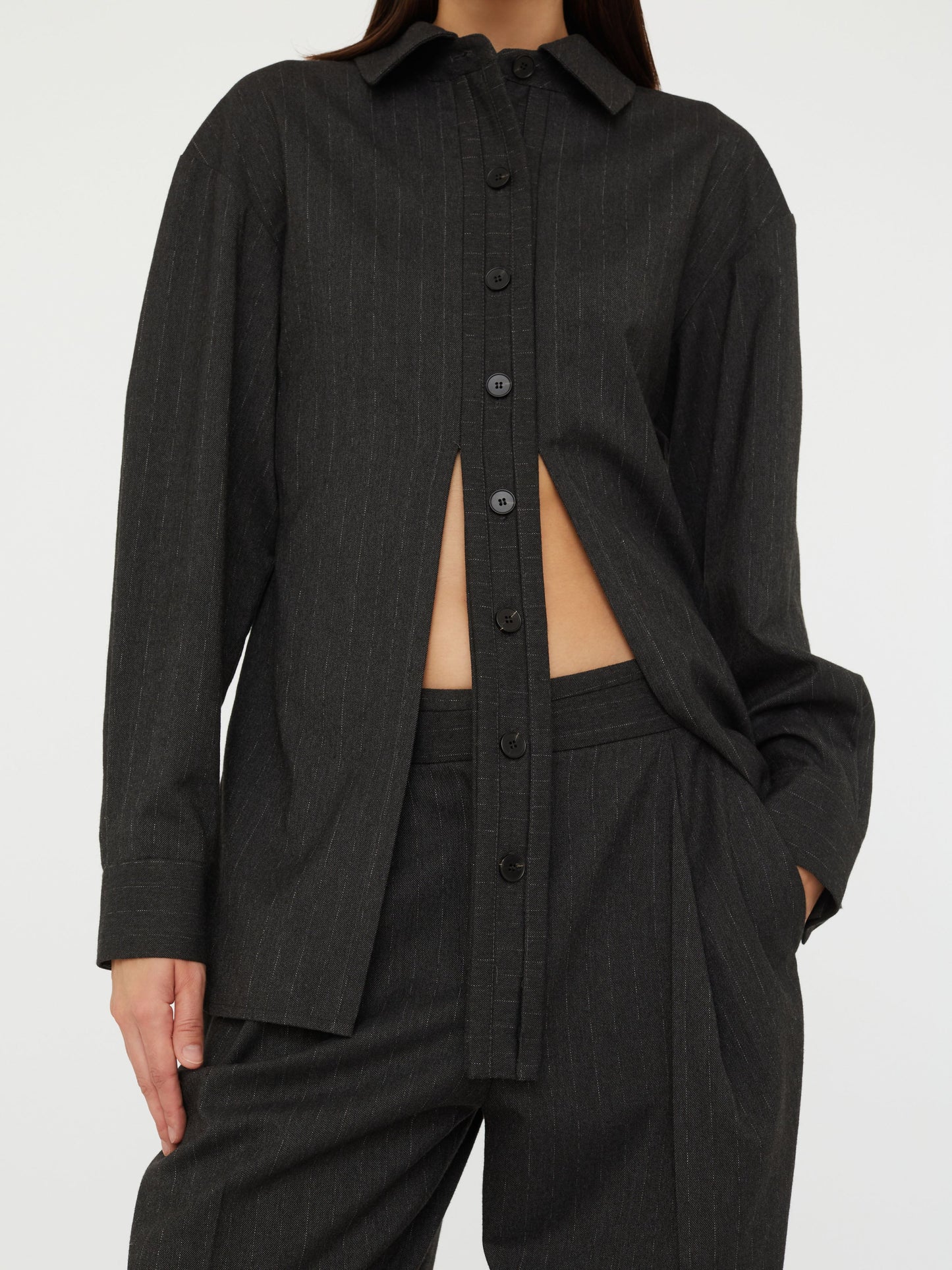 Christopher Esber Tailored Floating Tab Shirt (Stripe)