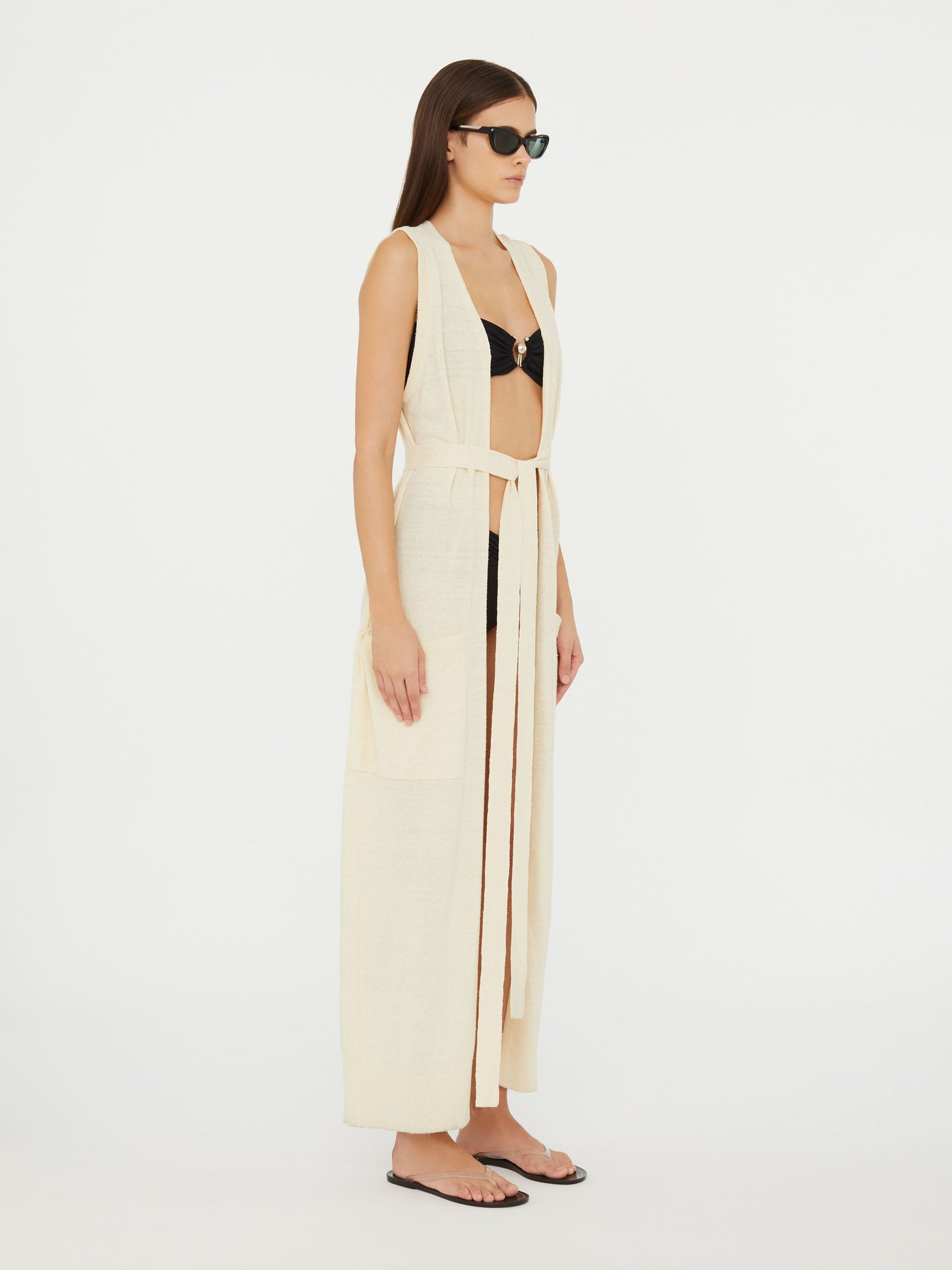 Christopher Esber Straccio Knitted Robe (Ecru)