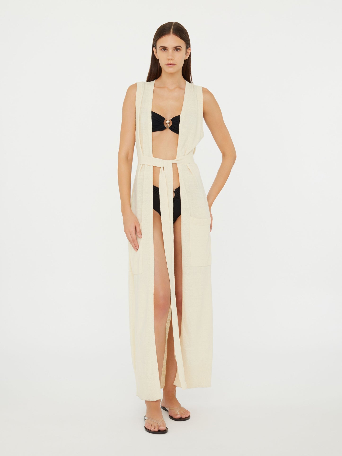 Christopher Esber Straccio Knitted Robe (Ecru)