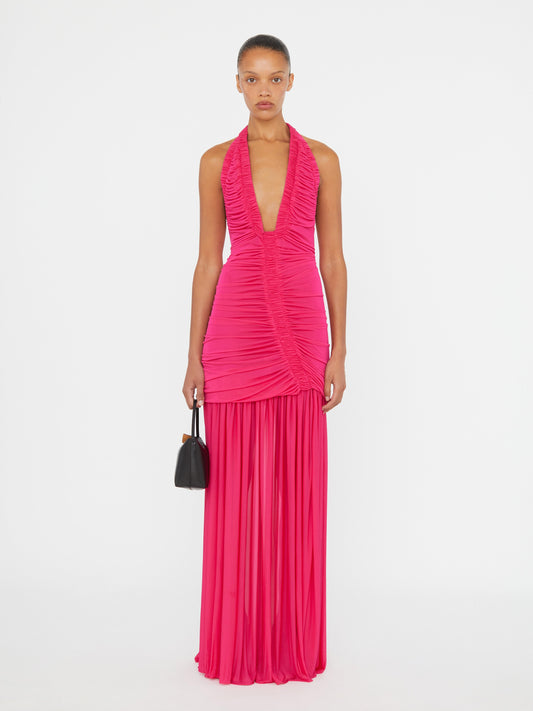 Image of Dresses. Productname: Christopher Esber Orion Gown in Magenta colour by brand - Christopher Esber