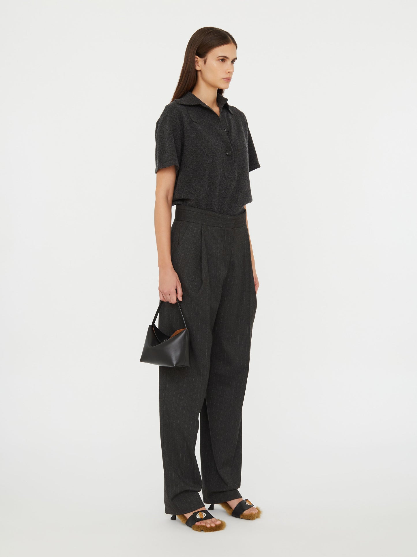 Christopher Esber Cuffed Tailored Trouser (Stripe)