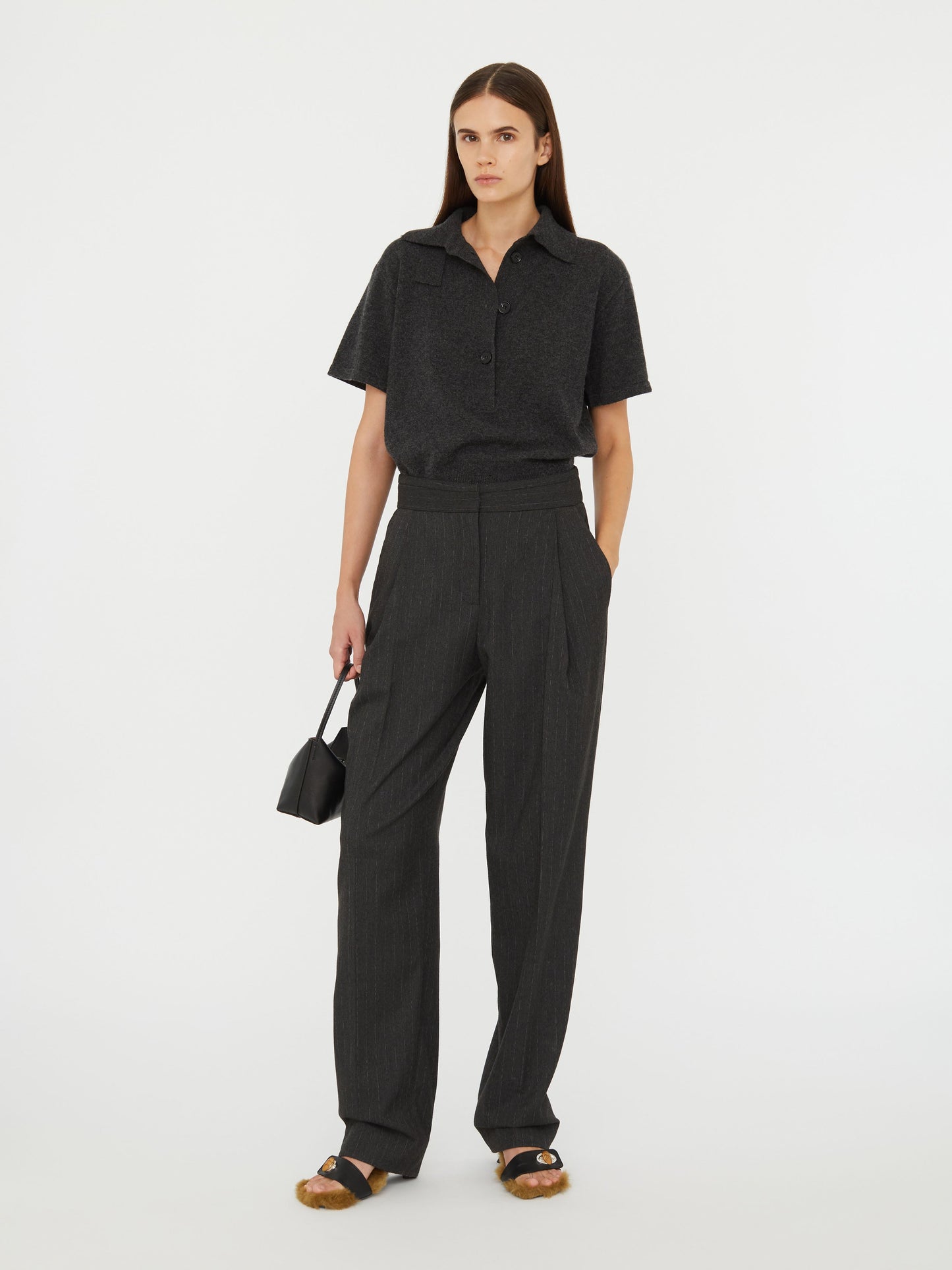 Christopher Esber Cuffed Tailored Trouser (Stripe)