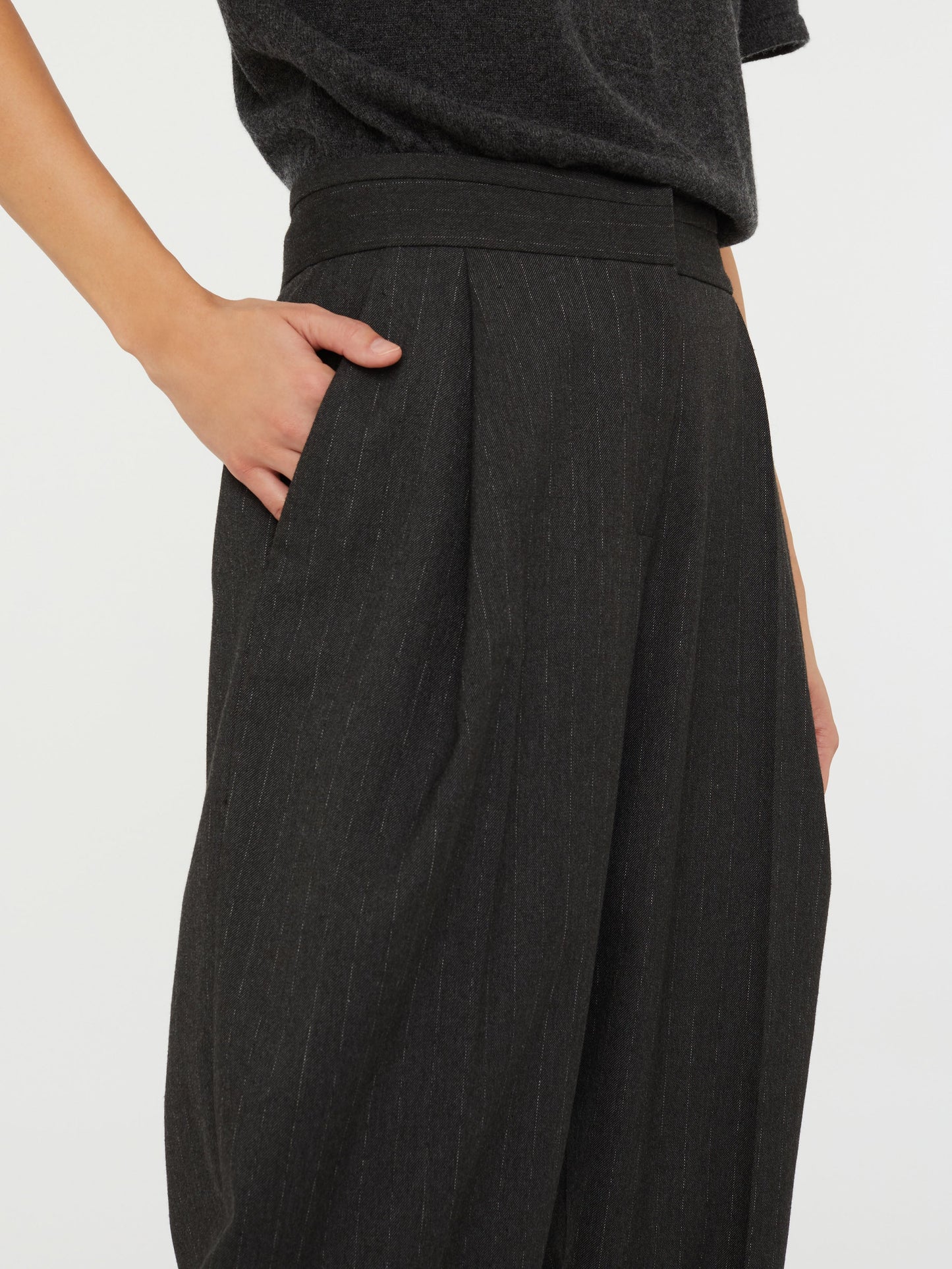 Christopher Esber Cuffed Tailored Trouser (Stripe)