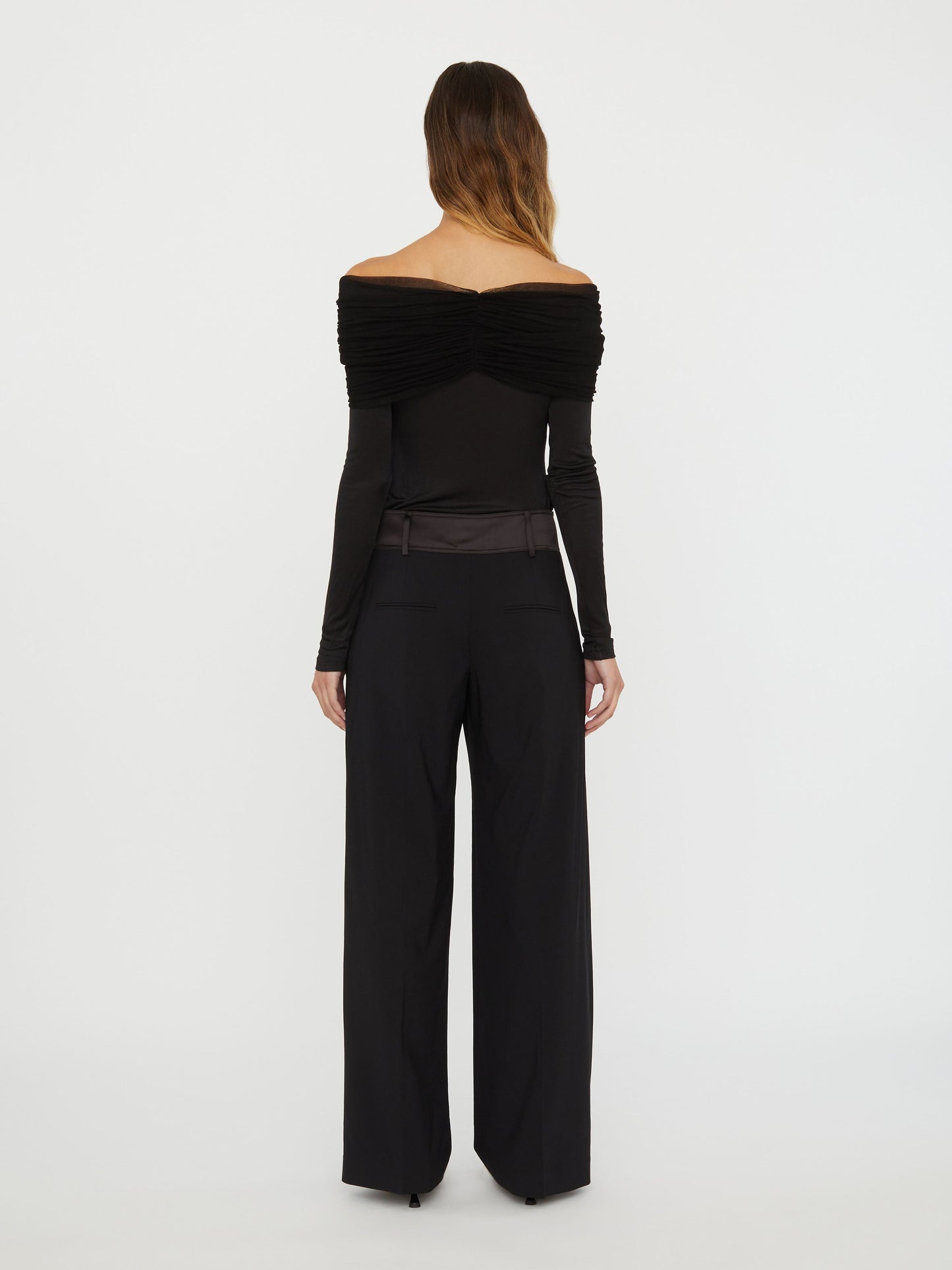 Christopher Esber Sonora Veiled Long Sleeve Top (Black)