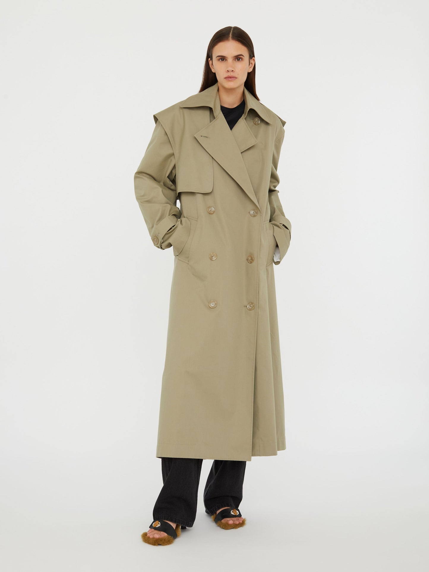 Christopher Esber Loren Trench Coat (Linseed)
