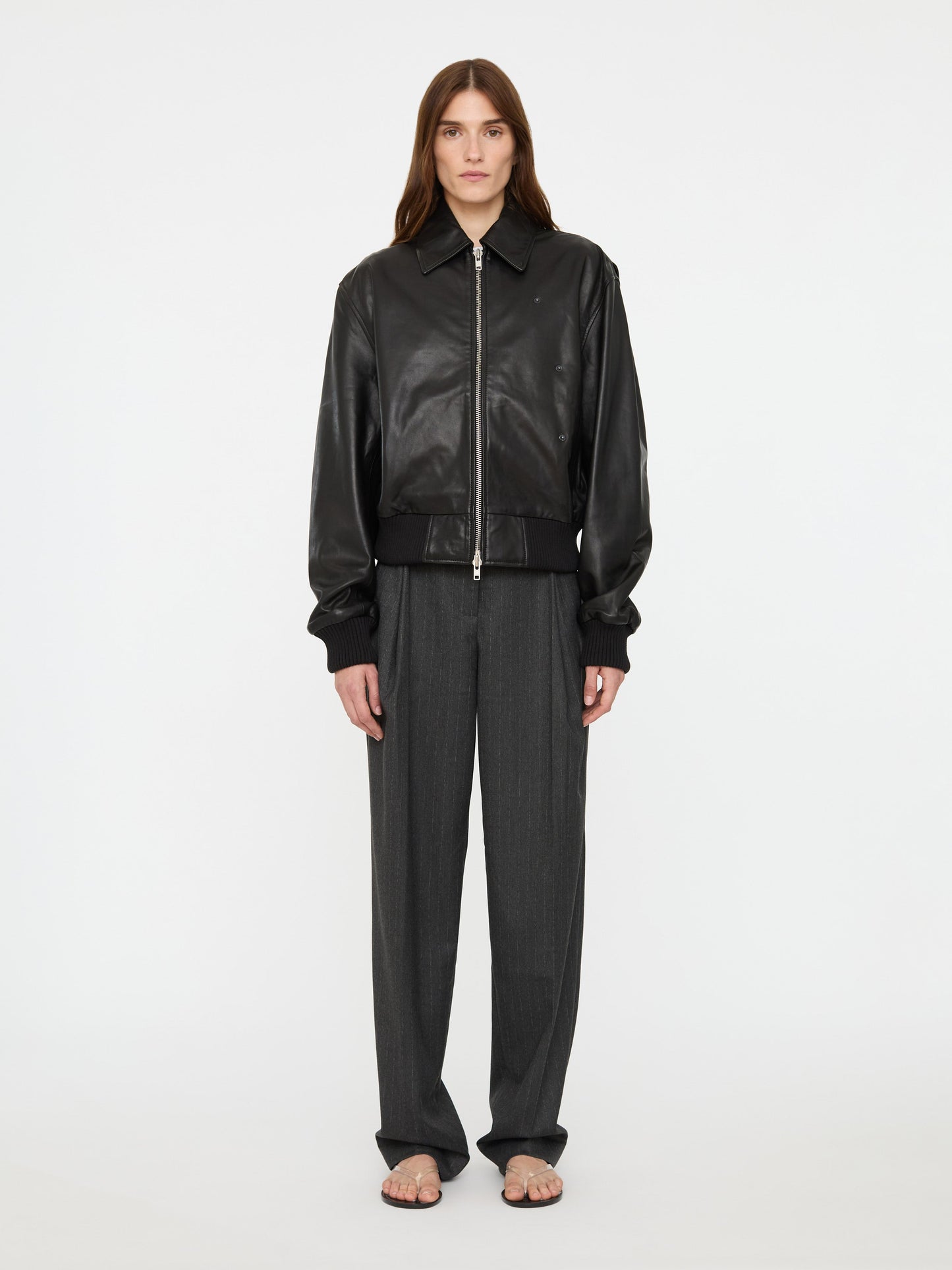 Christopher Esber Leather Flight Bomber (Black)