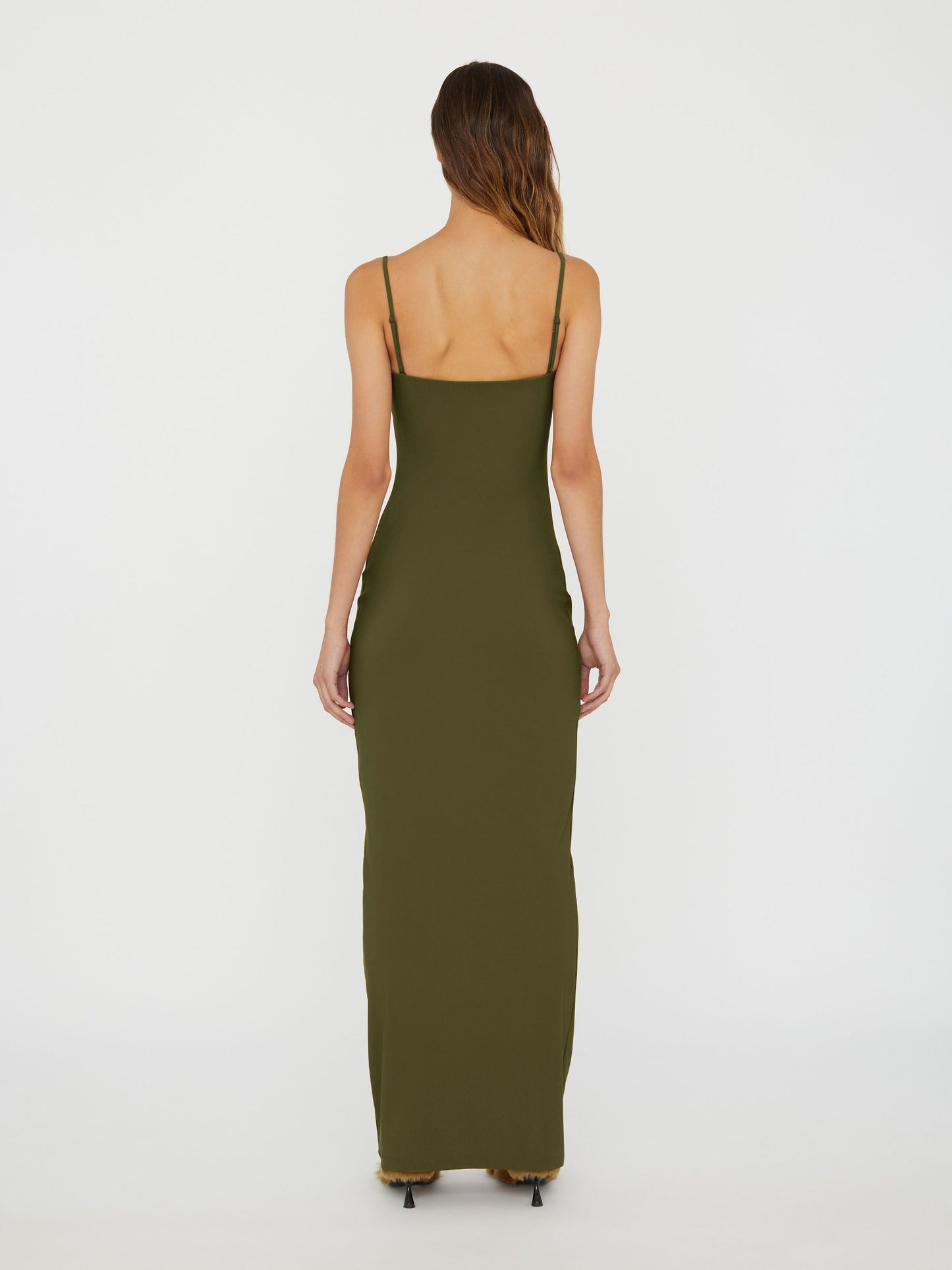 Christopher Esber Arced Ruched Lycra Dress (Kombu)