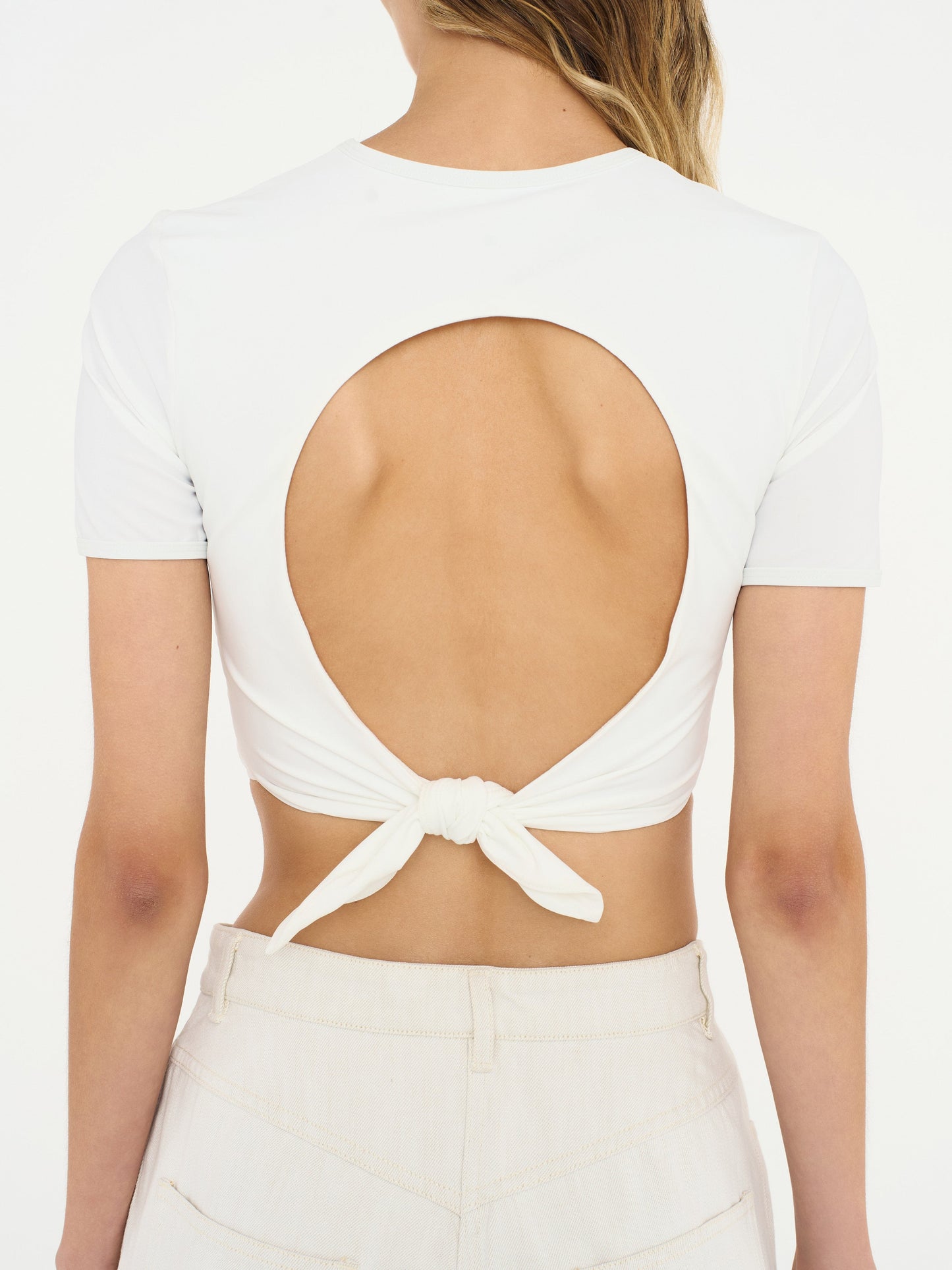 Christopher Esber Lambada Sands Backless Knot Tie Tee (White)