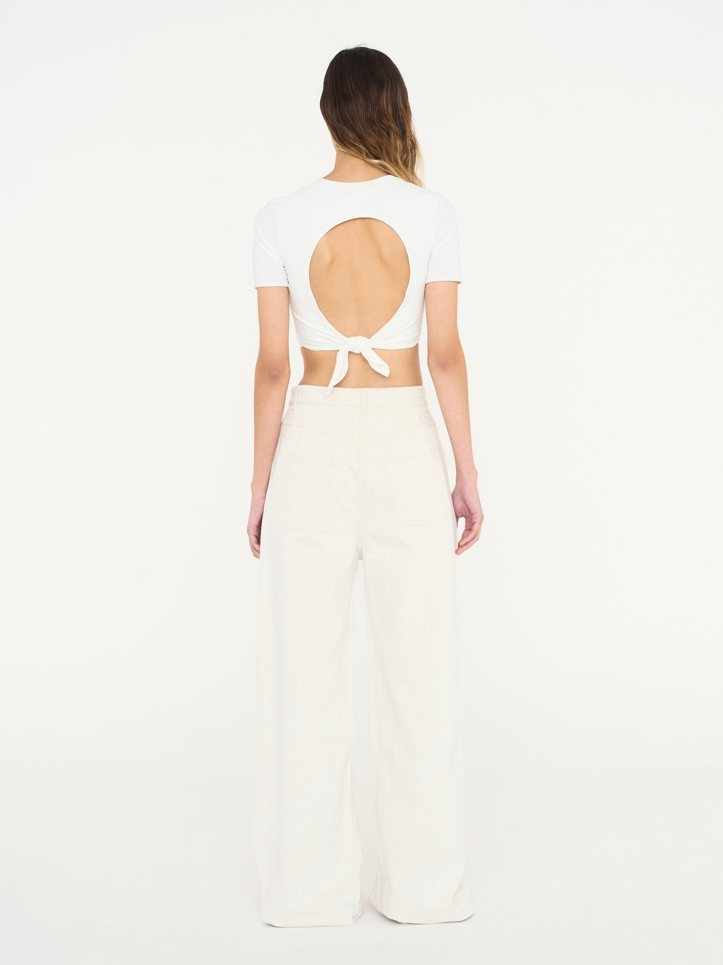 Christopher Esber Lambada Sands Backless Knot Tie Tee (White)