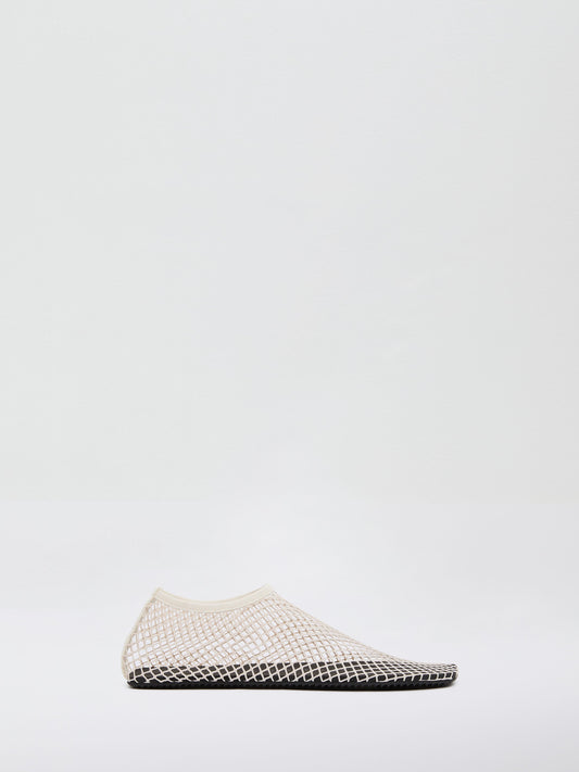 Image of Flats. Productname: Christopher Esber Mesh Water Flat in Ecru colour by brand - Christopher Esber