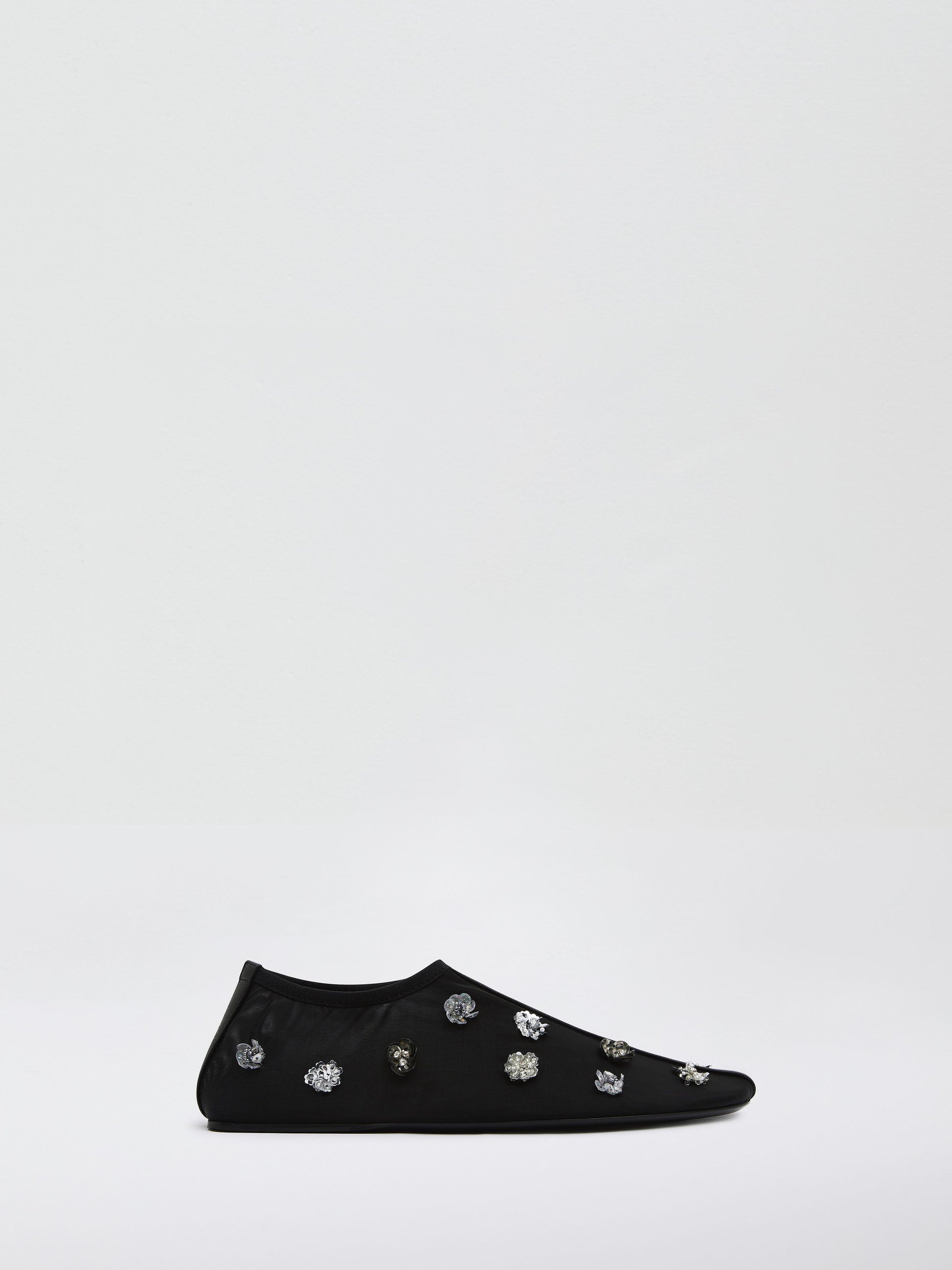 Image of Flats. Product name - Embla Beaded Mesh Flat in Multi colour by brand - Christopher Esber