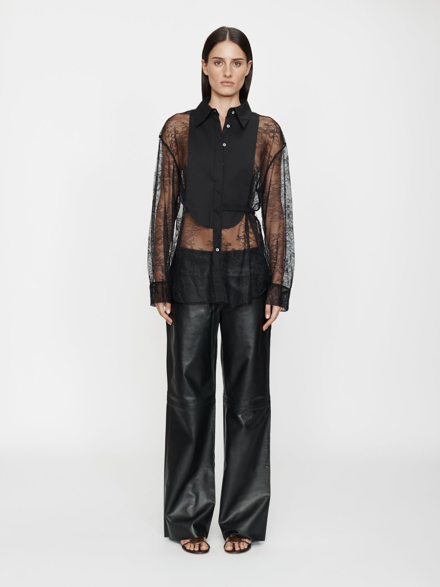 Christopher Esber Lace Tux Shirt (Black)