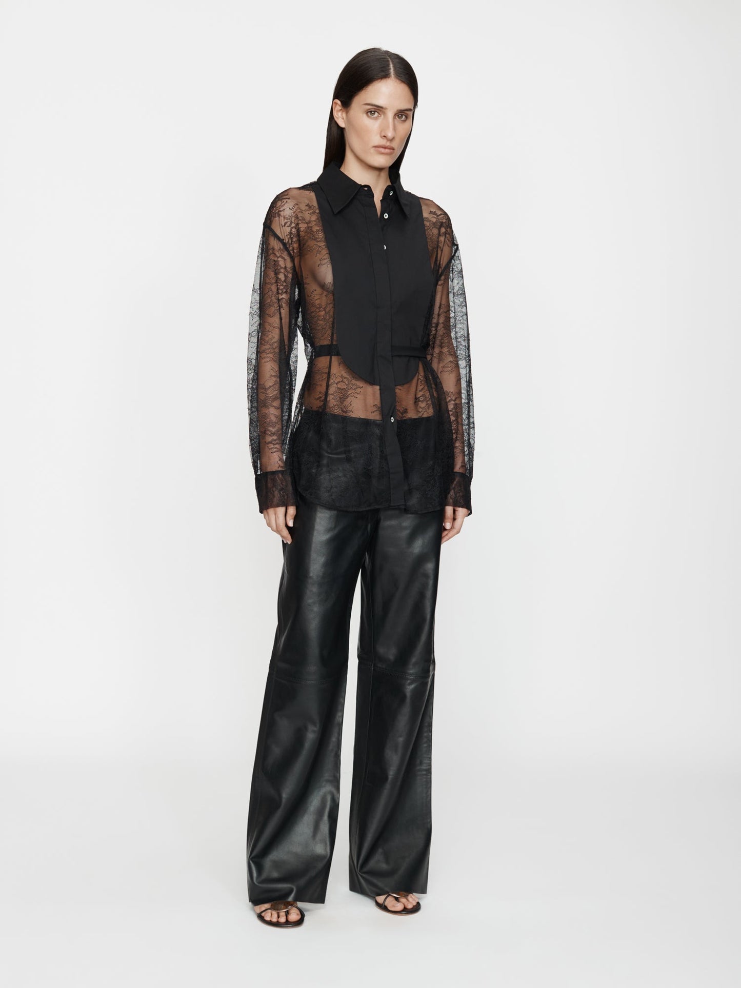 Christopher Esber Lace Tux Shirt (Black)