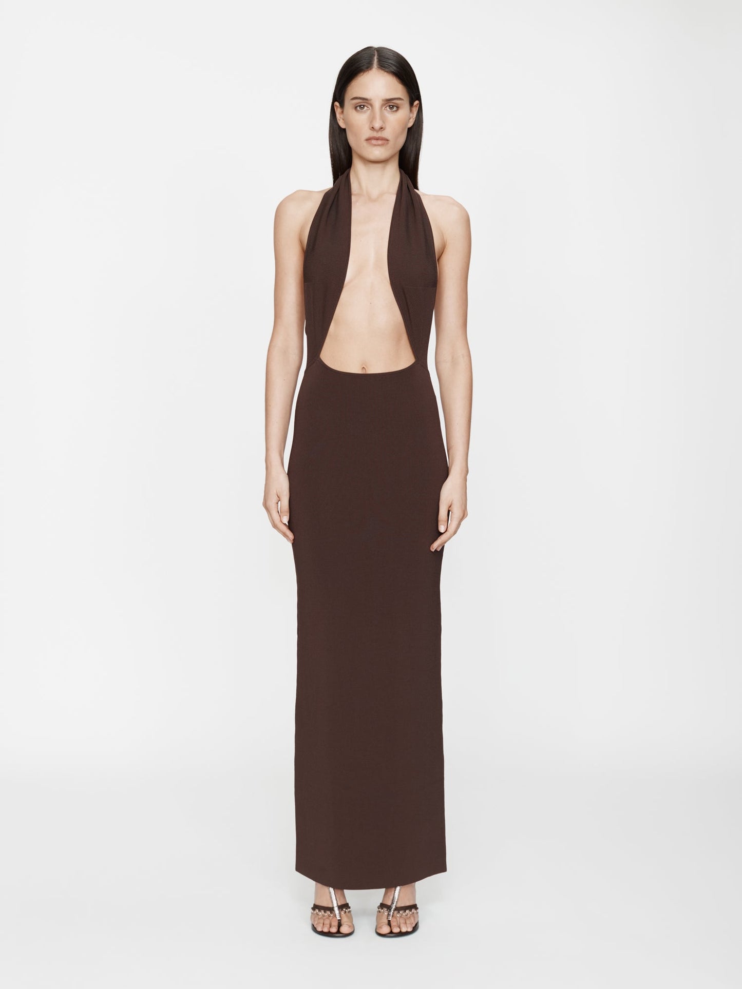 CHRISTOPHER ESBER Slope Knit Halter Dress (Espresso)