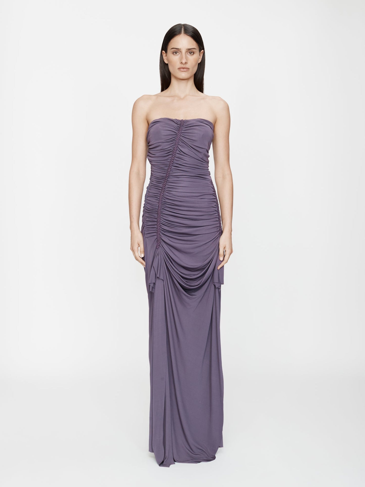 CHRISTOPHER ESBER Shibari Jersey Ruche Strapless Dress (Violet)