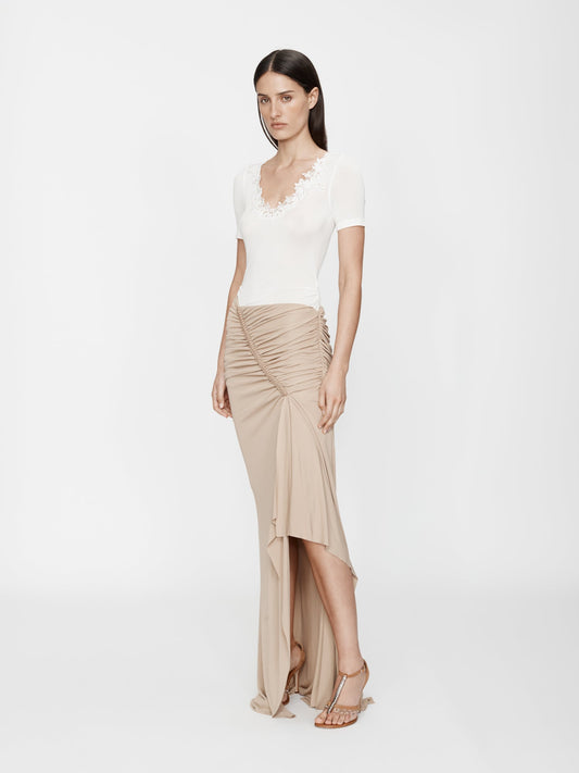 Christopher Esber Hibiscus Embroidered Rib Tee (White)