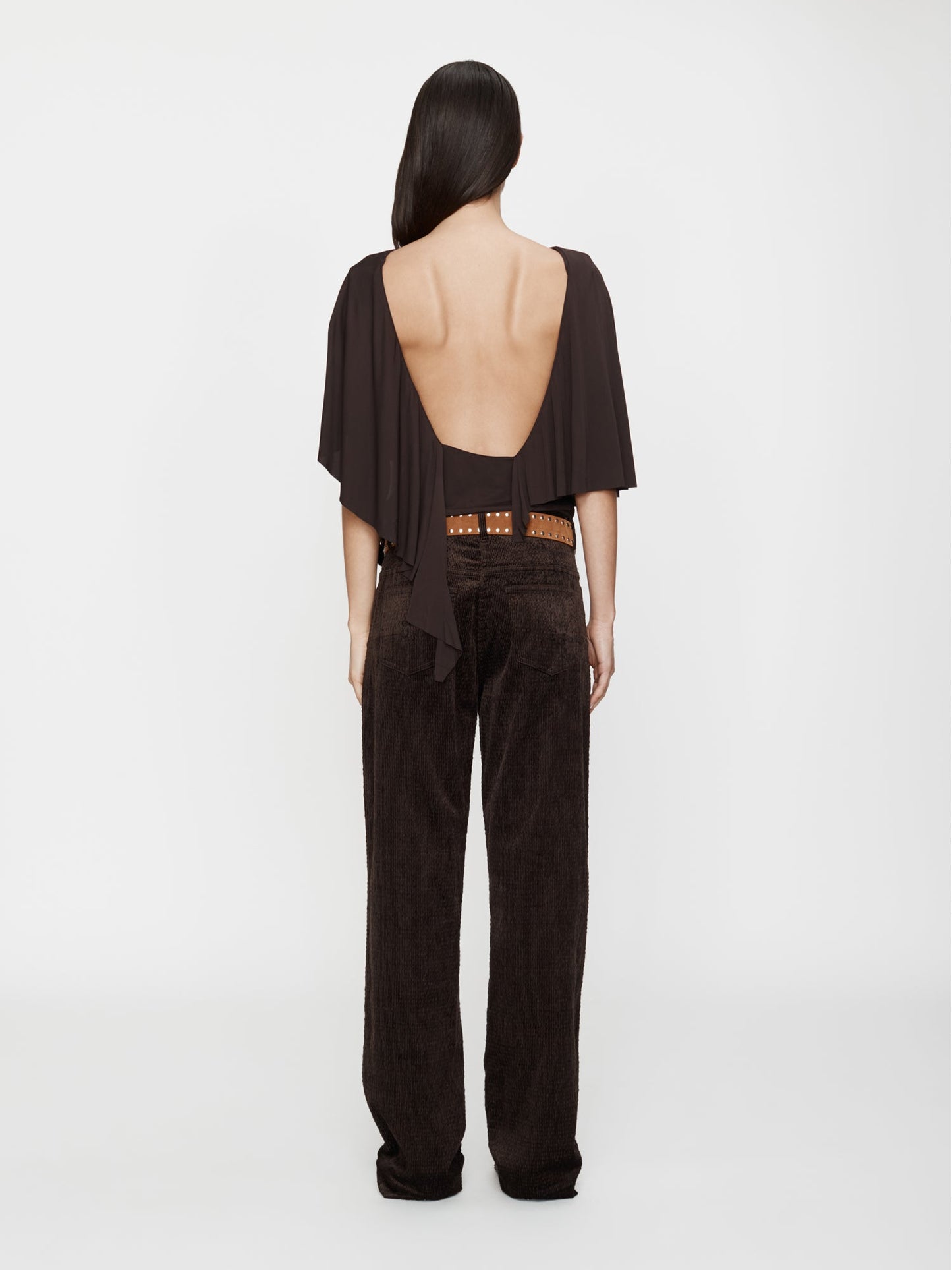 CHRISTOPHER ESBER Ava Sateen Corduroy Jean (Espresso)