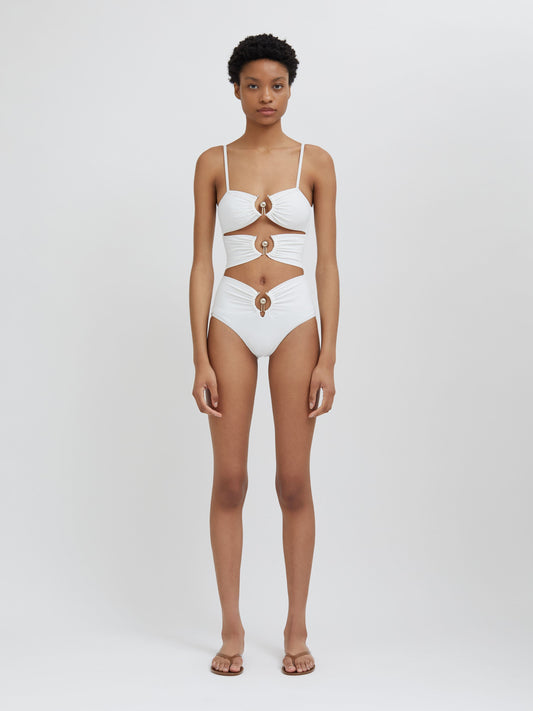 Image of Swimwear. Productname: Embargo Pierced Orbit One Piece in White colour by brand - Embargo