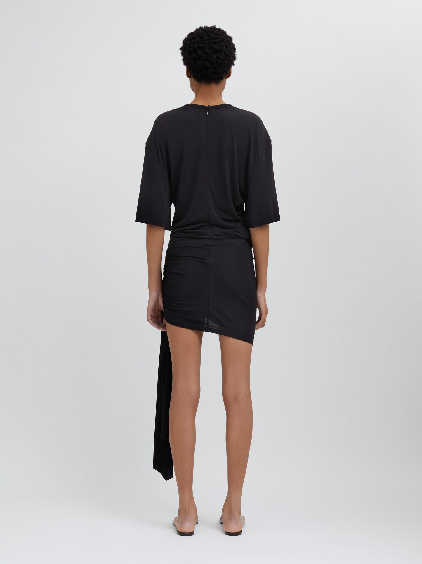 Christopher Esber Side Cowl Waist Tee (Black)