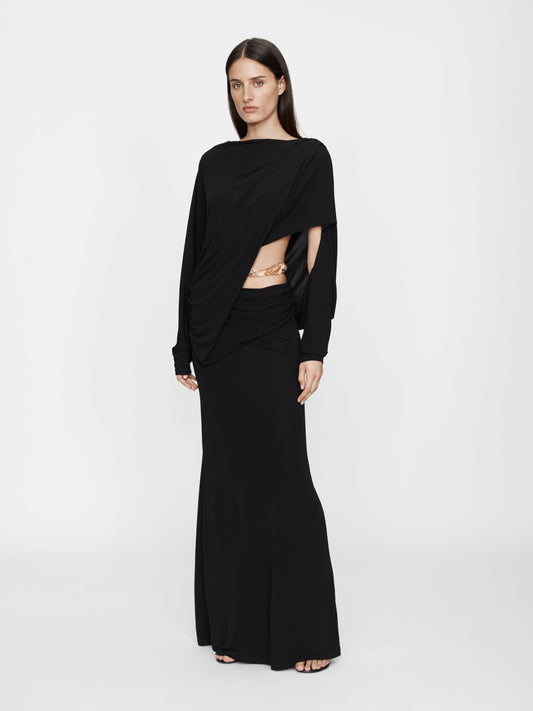 Image of Dresses. Productname: Christopher Esber Encased Nature Resin Draped Jersey Dress in Black colour by brand - Christopher Esber