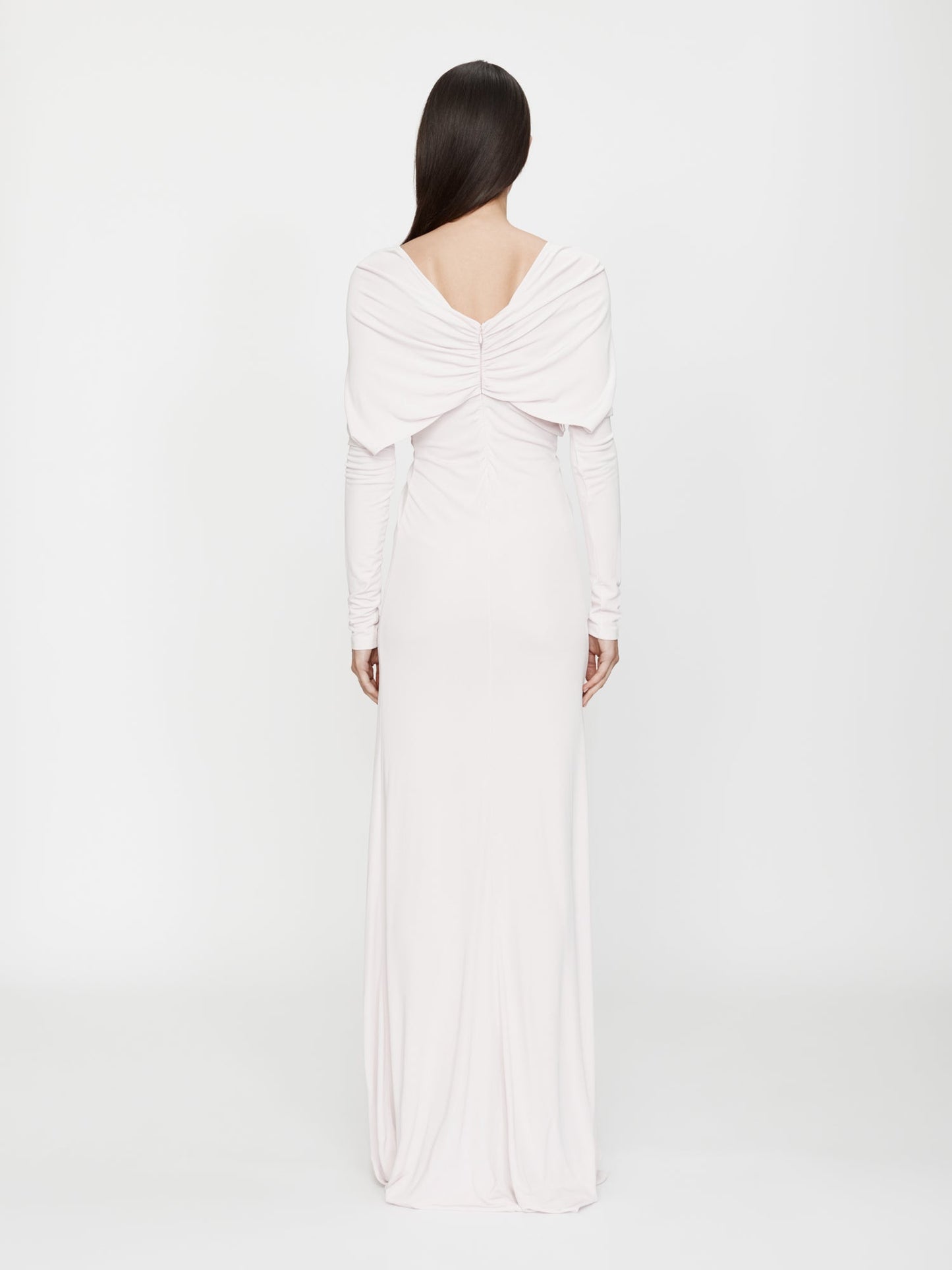 Christopher Esber Arced Palm Strapless Shawl Gown (Pink)