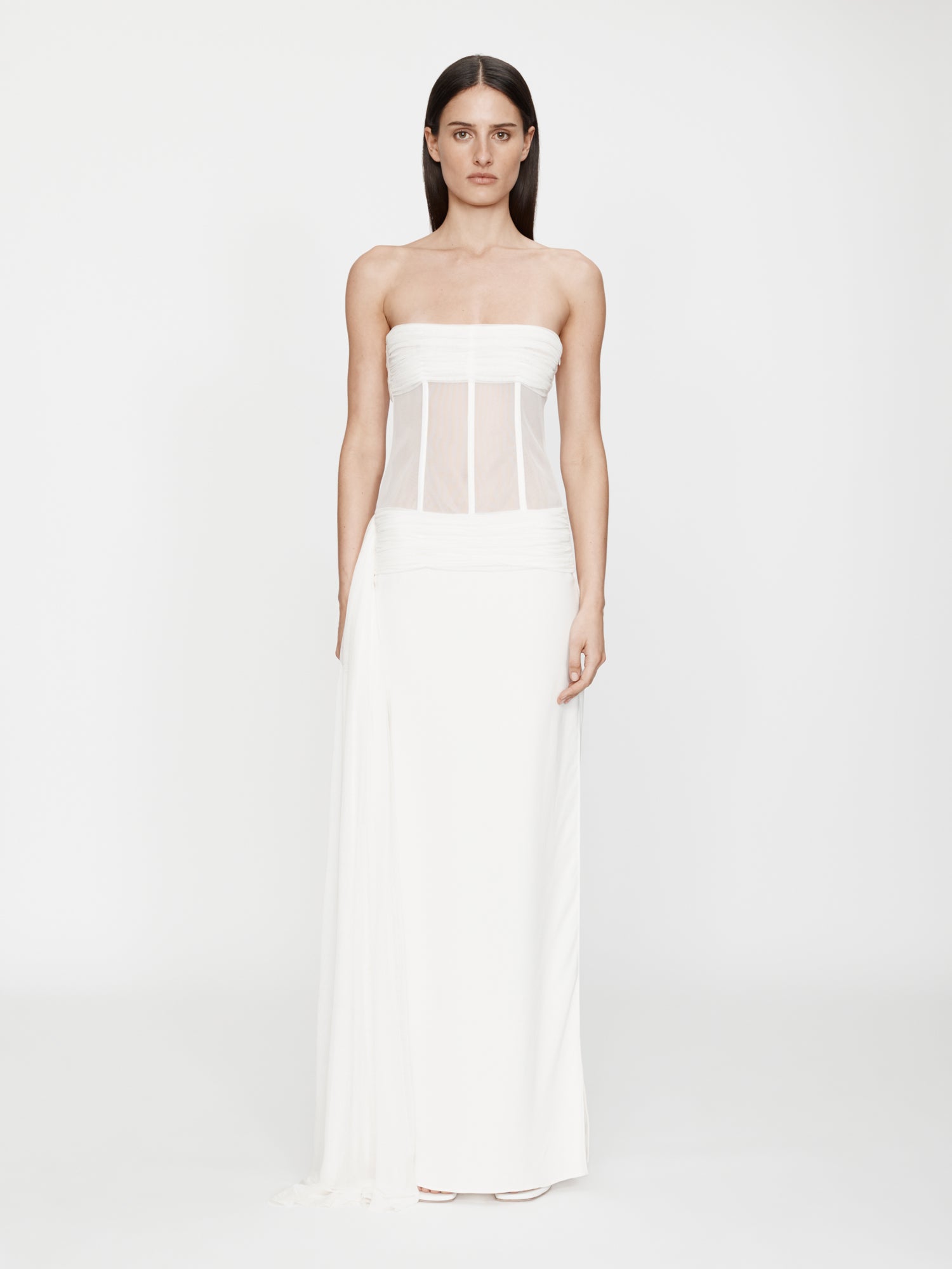 Image of Dresses. Productname: Christopher Esber Veiled Corset Dress in White colour by brand - Christopher Esber