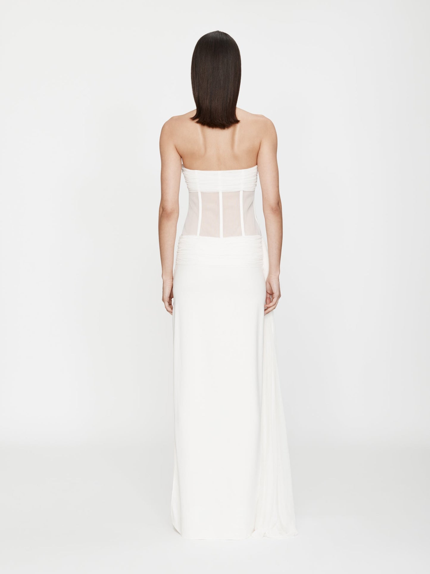 Christopher Esber Veiled Corset Dress (White)