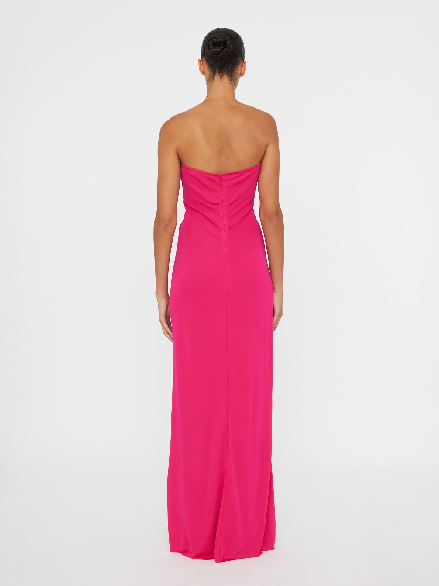Christopher Esber Arced Palm Strapless Dress (Magenta)