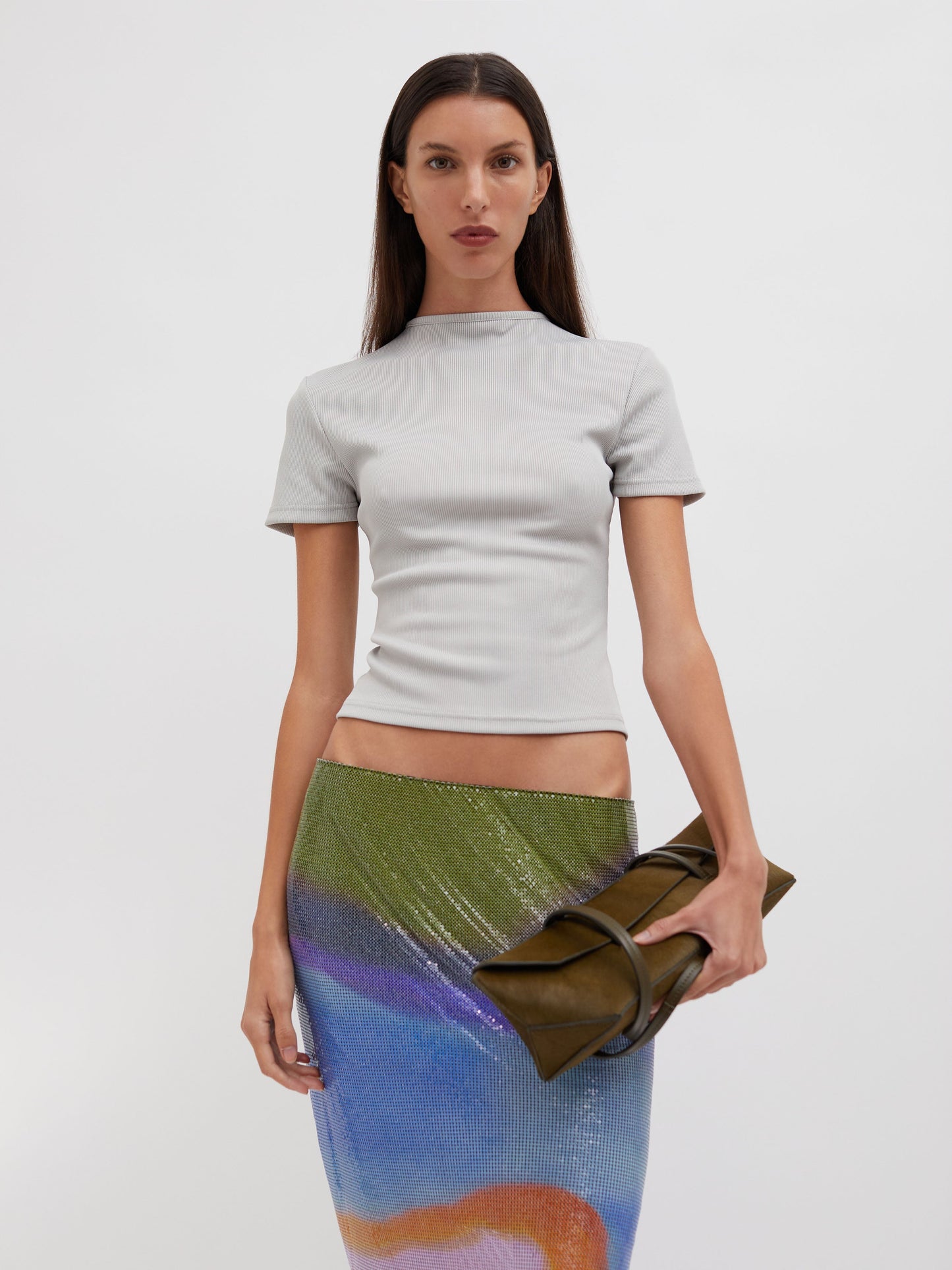Embargo Aura Glowmesh Midi Skirt (Print)