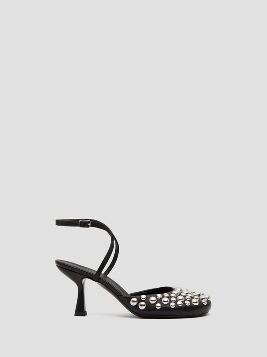 Image of Heels. Product name - Hayden Studded Heel in Black colour by brand - Embargo