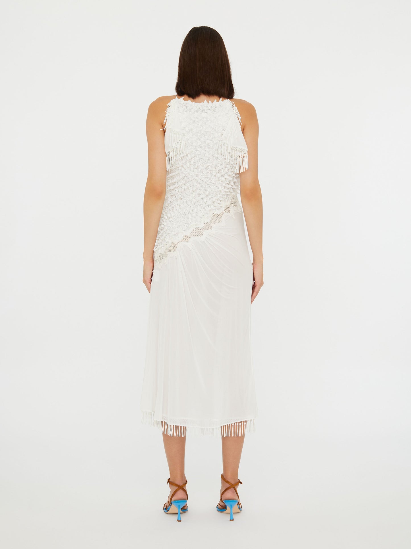 Christopher Esber Urchin Knit Drape Dress (Cream)
