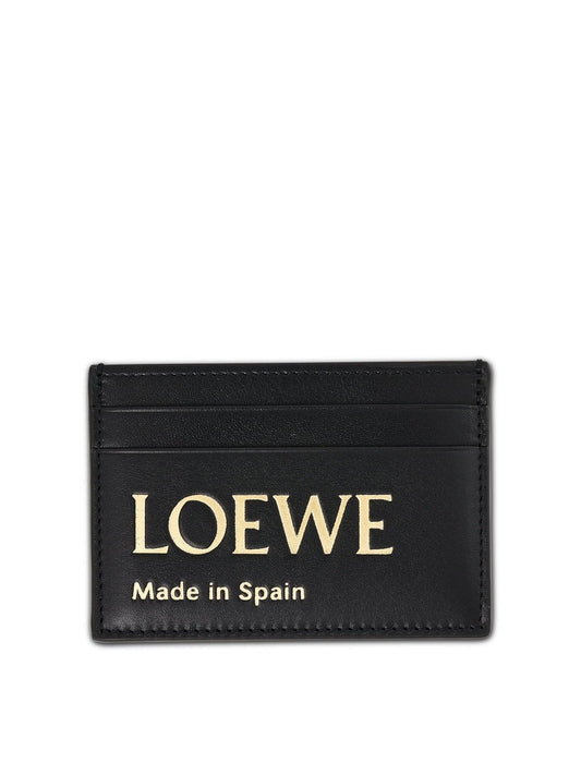 Image of Wallets & Money Clips. Productname: LOEWE Loewe Embossed Plain Cardholder in BLACK colour by brand - LOEWE