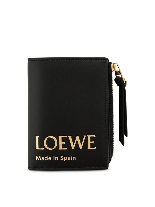 Image of Wallets & Money Clips. Productname: LOEWE Loewe Embossed Slim Zip Wallet in Black colour by brand - LOEWE
