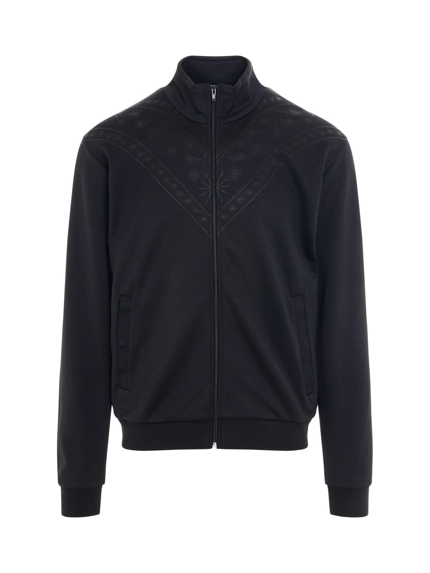 Image of Coats & Jackets. Productname: MARCELO BURLON Bandana Slim Track Jacket in BLACK colour by brand - MARCELO BURLON