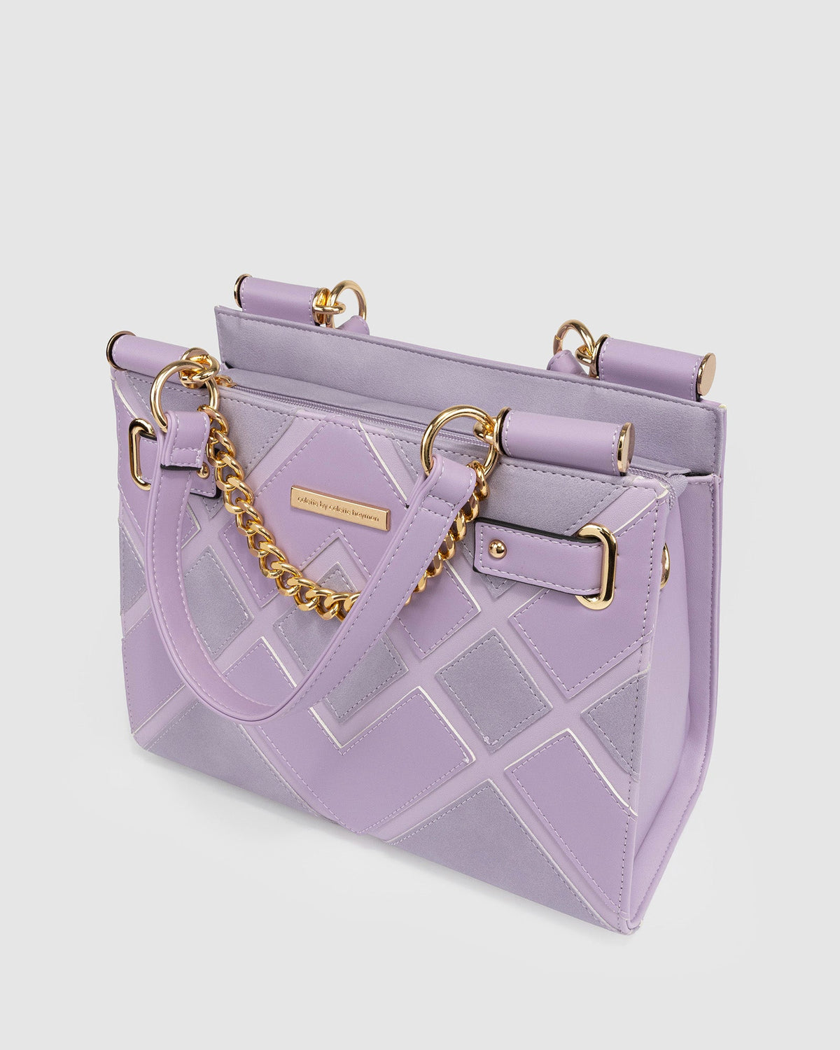 Colette by Colette Hayman Stephanie Diamond Square Tote (Purple)