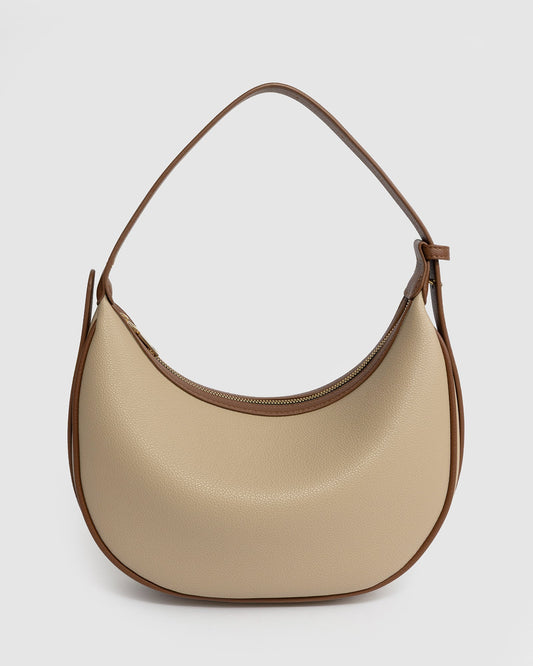Colette by Colette Hayman Carla Crescent Top Handle Bag (Tan)