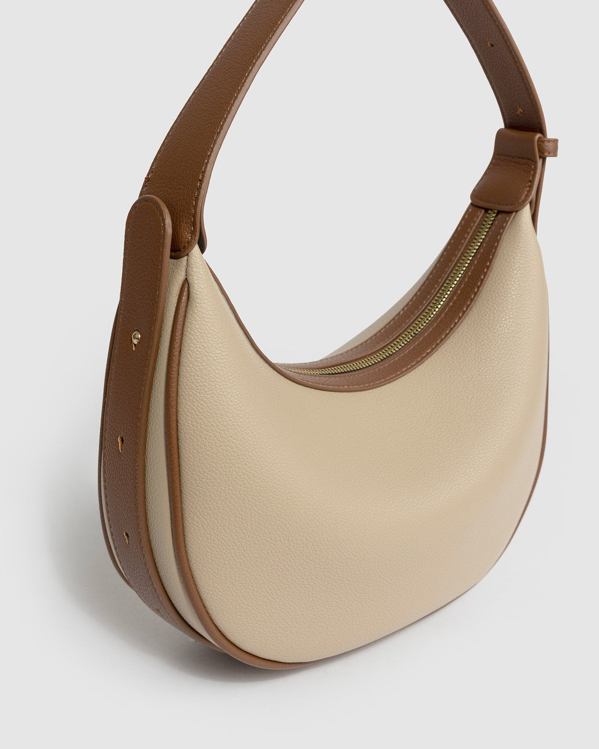 Image of Bags. Product name - Tan Carla Crescent Top Handle Bag in Tan colour by brand - Colette by Colette Hayman