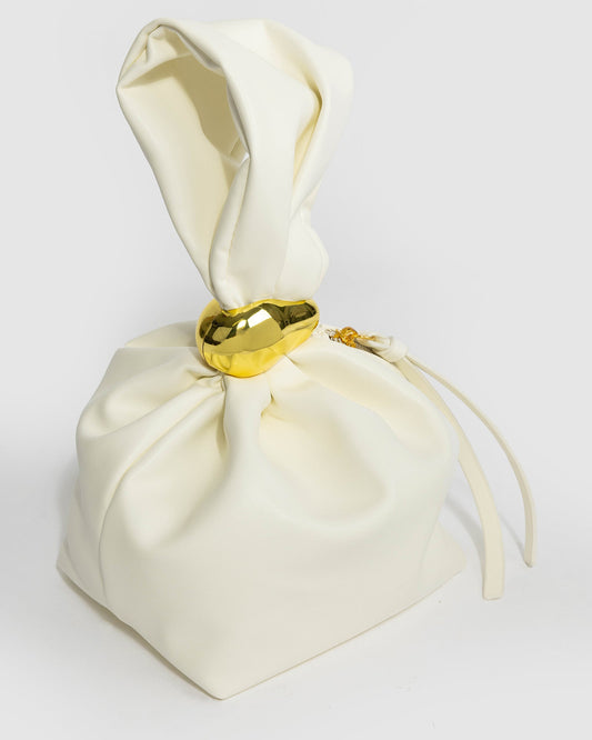 Image of Bags. Product name - White Lena Pouch Top Handle Bag in White colour by brand - Colette by Colette Hayman