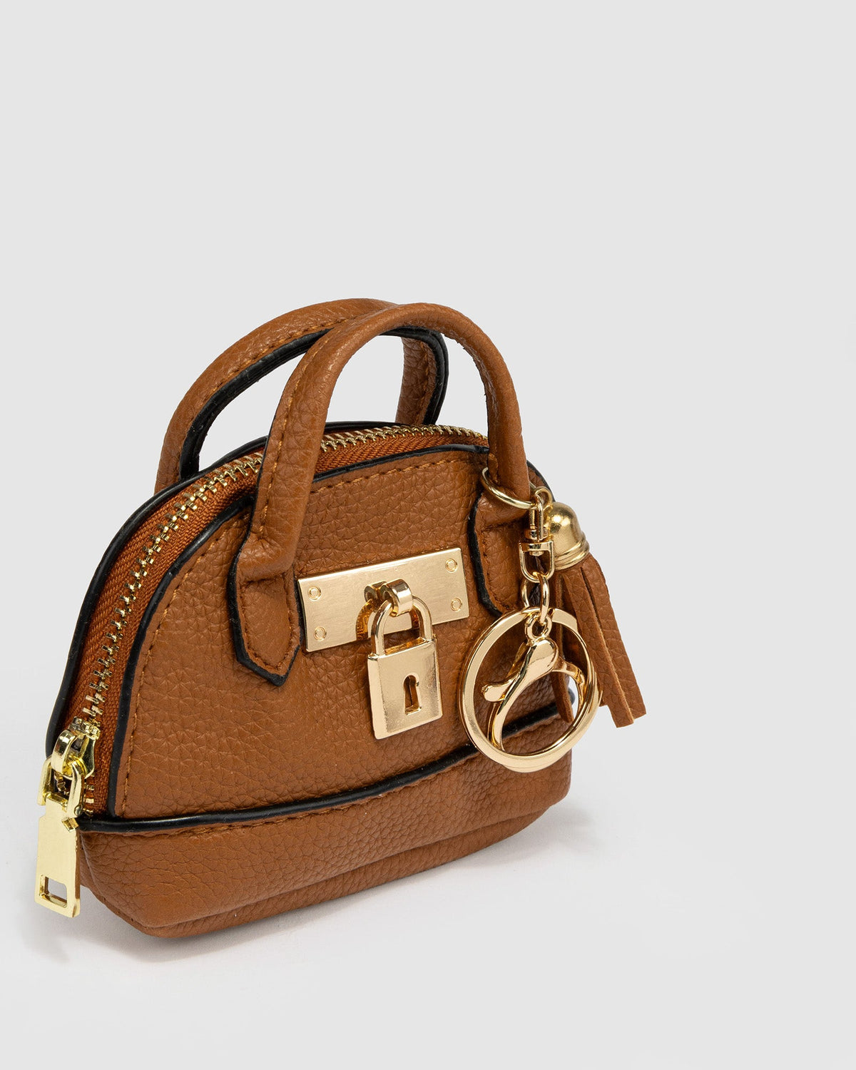 Image of Accessories. Product name - Tiny Icon Bag Charm Brown in Brown colour by brand - Colette by Colette Hayman