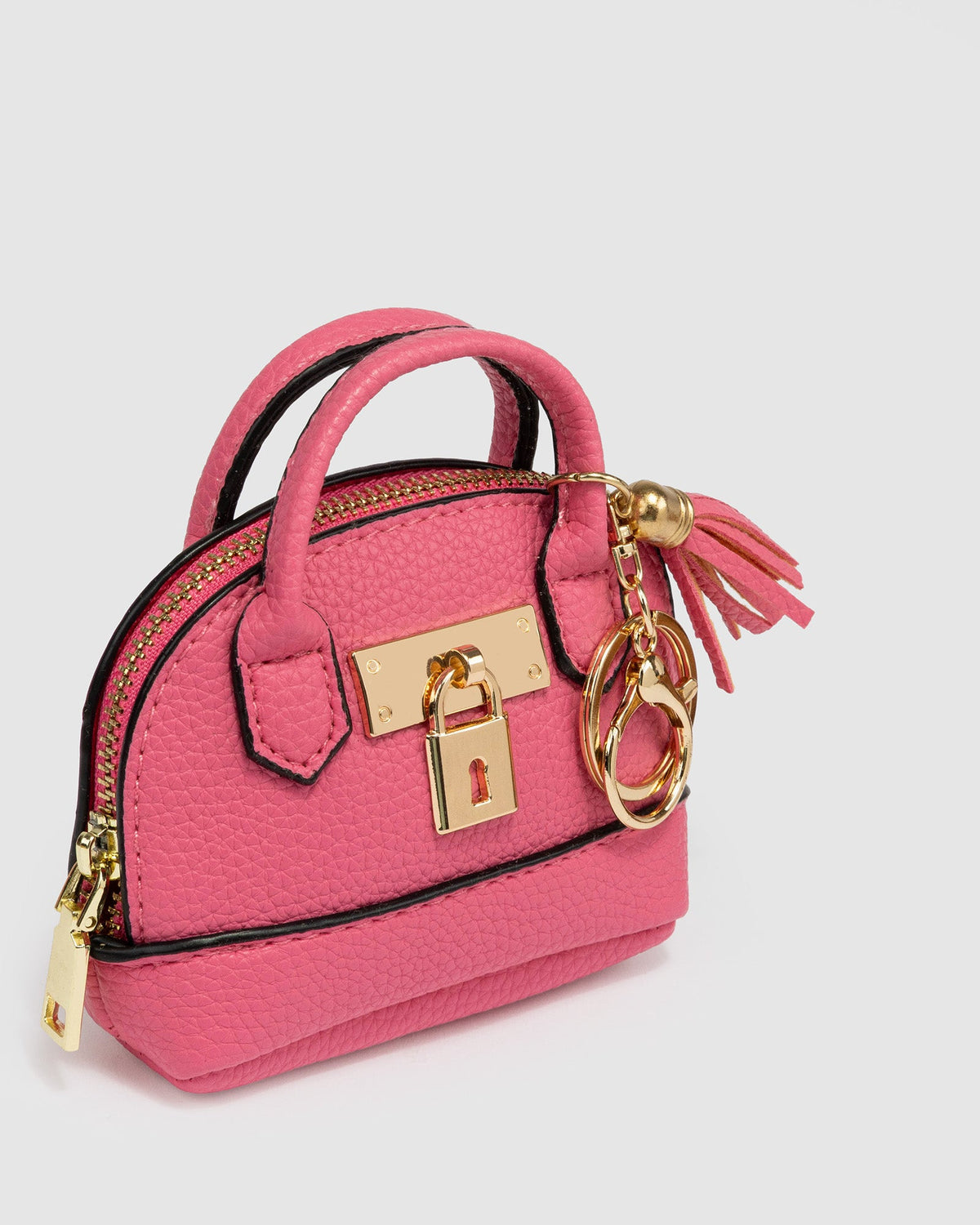 Image of Accessories. Product name - Tiny Icon Bag Charm Pink in Pink colour by brand - Colette by Colette Hayman