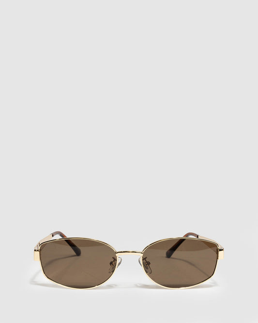 Colette by Colette Hayman Gold Frame Tinted Fashion Glasses (Brown)