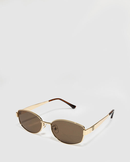 Image of Accessories. Product name - Gold Frame Brown Tinted Fashion Glasses in Brown colour by brand - Colette by Colette Hayman