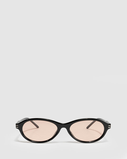 Colette by Colette Hayman Pink Lense Oval Frame Fashion Glasses (Black)