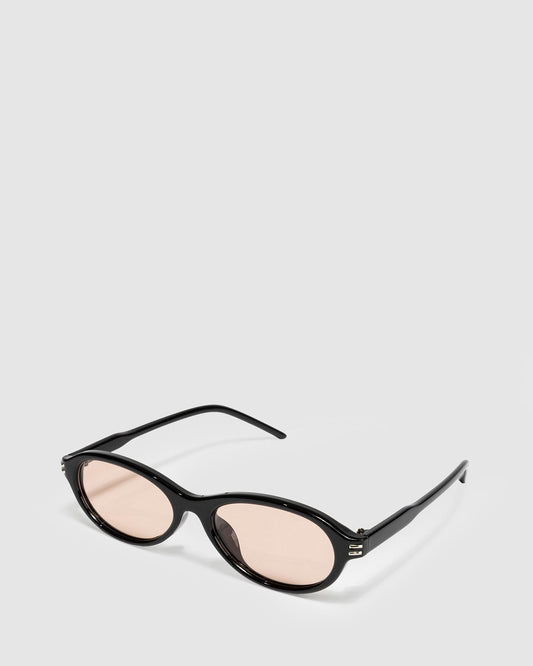 Image of Accessories. Product name - Pink Lense Oval Frame Fashion Glasses in Black colour by brand - Colette by Colette Hayman