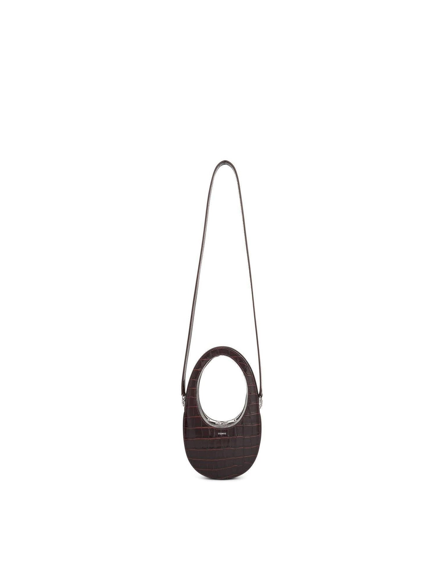 Image of Bags. Productname: COPERNI Croco Crossbody Mini Swipe Bag in BROWN colour by brand - COPERNI