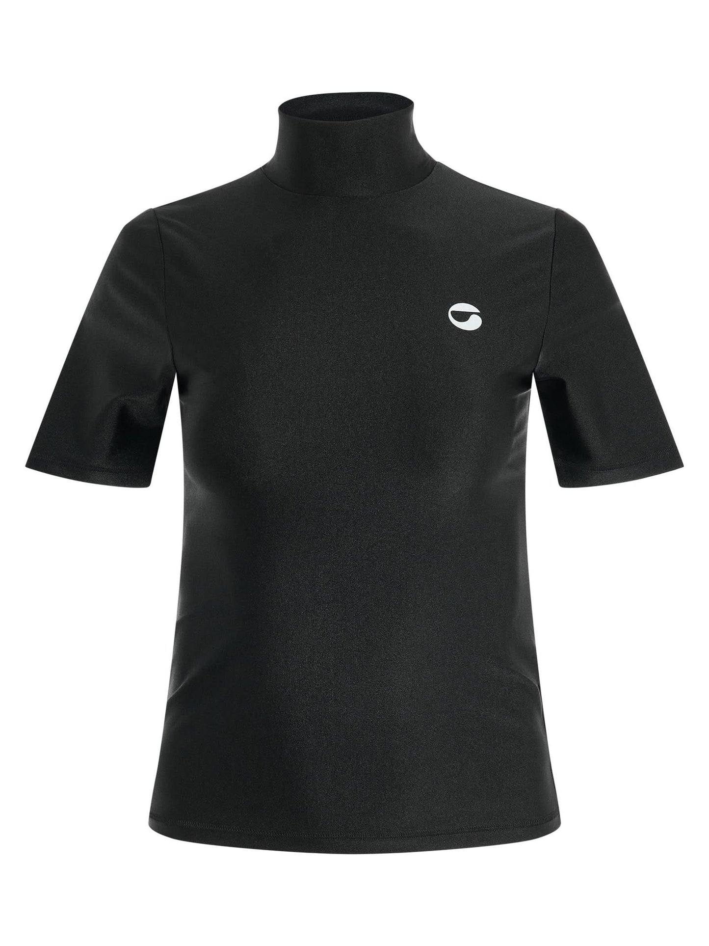 Image of a model wearing Tops. Productname: COPERNI High Neck Fitted Top in BLACK colour by brand - COPERNI