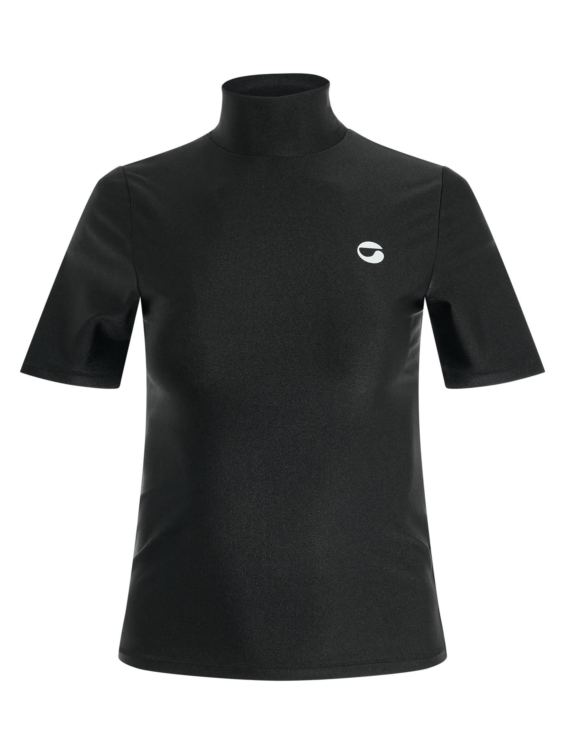 Image of a model wearing Tops. Productname: COPERNI High Neck Fitted Top in BLACK colour by brand - COPERNI