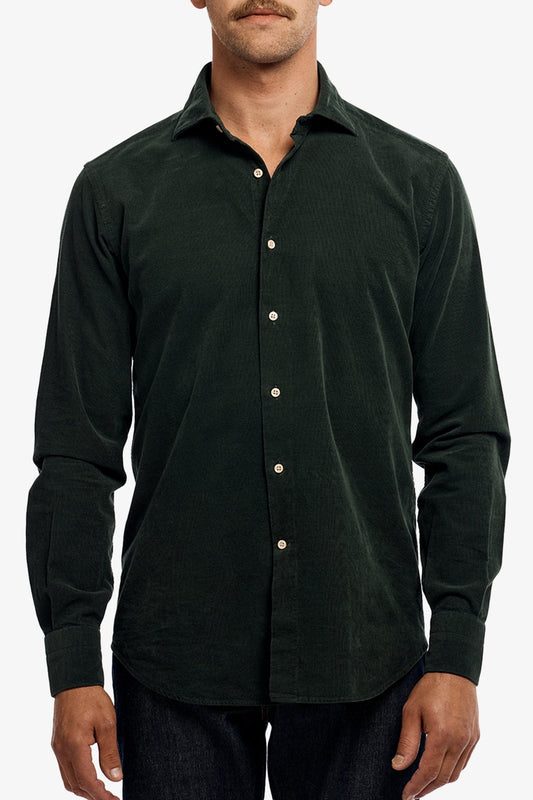 Image of Shirts. Productname: Anthony Squires Cord - Green in Green colour by brand - Anthony Squires