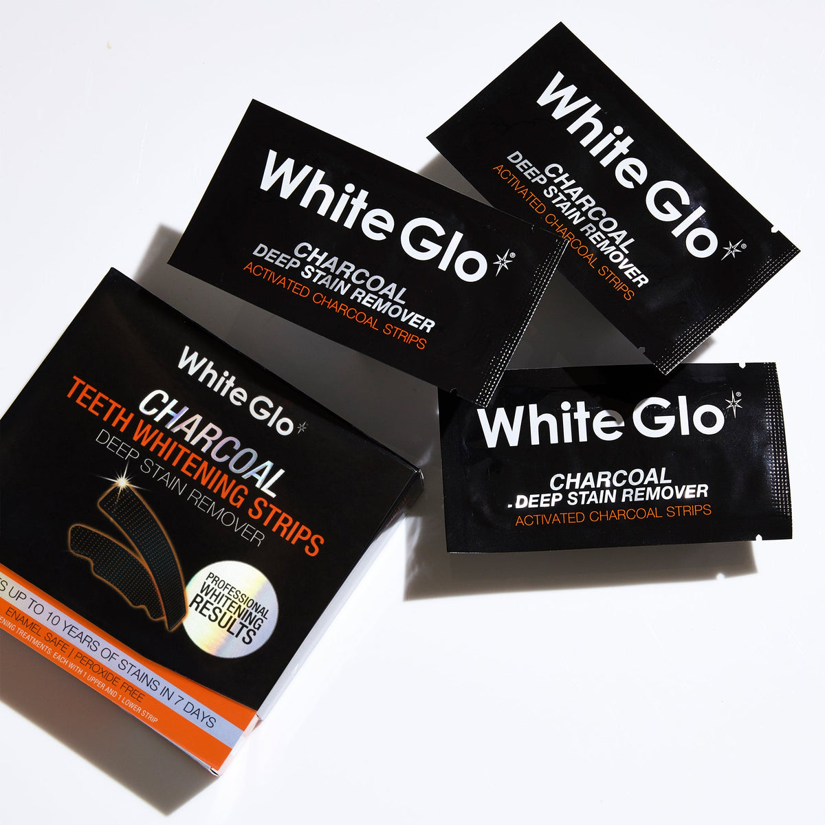 White Glo Activated Charcoal Deep Stain Remover Whitening Strips