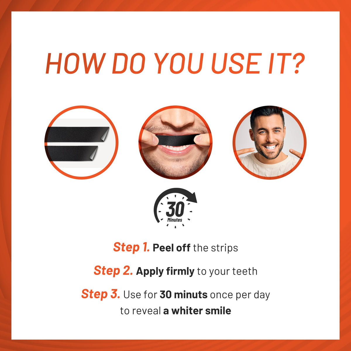White Glo Activated Charcoal Deep Stain Remover Whitening Strips